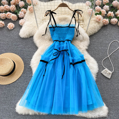 VAKKV Cute Tulle Blue Short A Line Dress Fashion Dress P292
