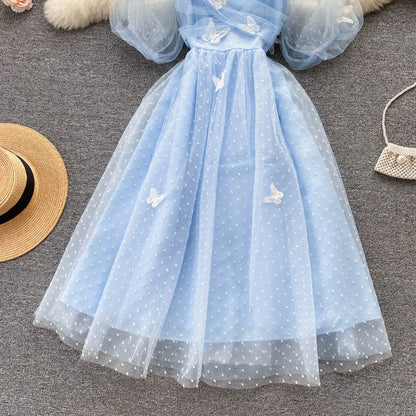 VAKKV Cute Tulle Lace Short Dress Fashion Girl Dress P317