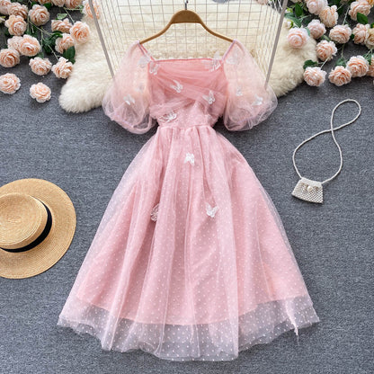 VAKKV Cute Tulle Lace Short Dress Fashion Girl Dress P317