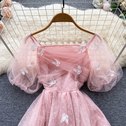 VAKKV Cute Tulle Lace Short Dress Fashion Girl Dress P317