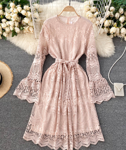 VAKKV Cute Lace Long Sleeve Dress Lace Dress P318