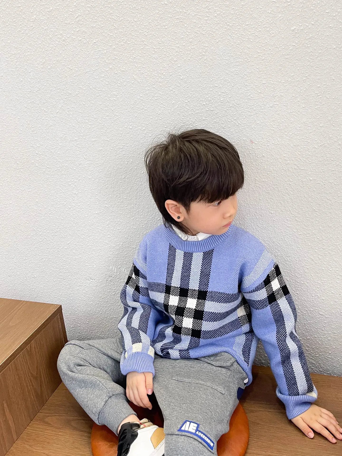 Winter Kids Girls Boys Knitting Sweater Autumn Baby Boy O-neck Pullovers Sweaters Children's Warm Clothes Outerwear