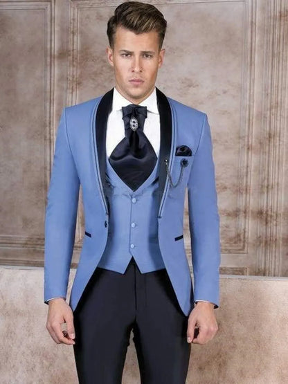 Customize Shawl Lapel Handsome White Groom Tuxedos Groomsmen Man Suit Mens Wedding Suits Bridegroom Jacket Pants Vest Tie 0001