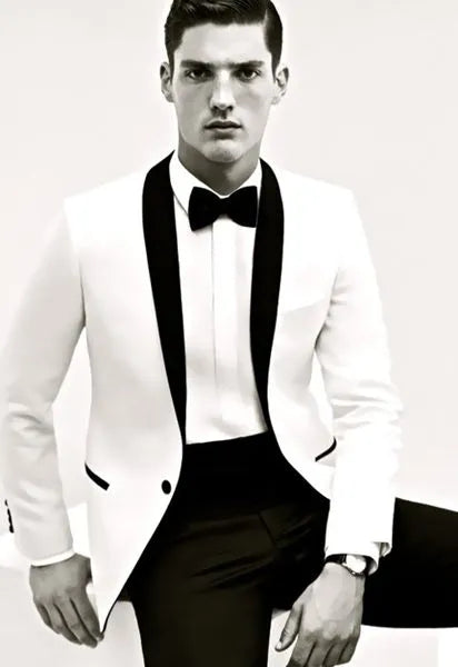 New Fashion Black Dot Groom Tuxedos Groomsmen Shawl Lapel Best Man Blazer Mens Wedding Suits (Jacket+Pants+Tie) H:915