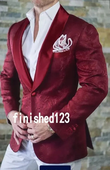 Latest Design Groom Tuxedos Side Vent White Paisley Shawl Lapel Wedding Clothes Men Party Prom Suits Coat Trouses Sets K 82