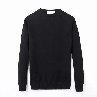 High Quality Autumn winter Mens Sweaters small horse Long Sleeve Sweater Simple Solid O-neck Casual Knitted Pullovers high-neck Men Sportwear Jumpers