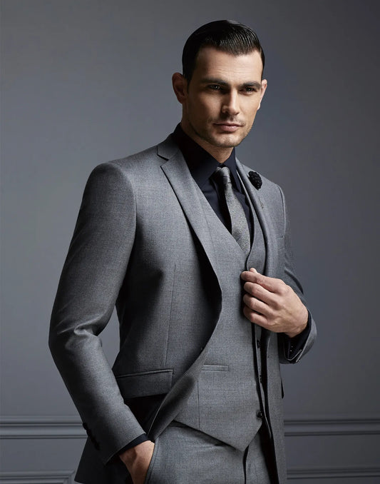 Handsome Grey Suits For Men Fashion Groom Suit Wedding Tuxedos Buy Again My Orders Traje de tres piezas para hombres FATO de Mens (Jacket+Vest+Pants) HY6004