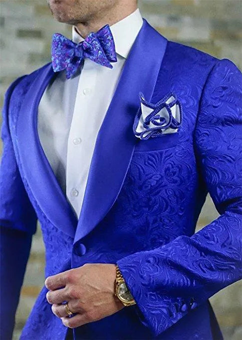 Classic Navy Blue Chalk Stripe Wedding Tuxedos Mens Suit Two Pieces Formal Business Mens Jacket Blazer Groom Tuxedo