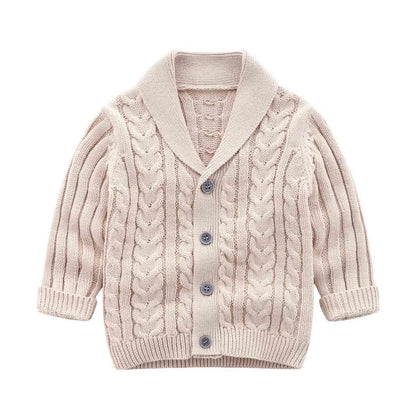 Baby Clothes  New Handsome Baby Boys Knitting Sweaters Children's 100% Cotton Cardigan Spring Autumn Outfit Coat Costumes Y1024