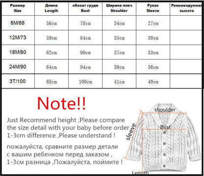 Baby Clothes  New Handsome Baby Boys Knitting Sweaters Children's 100% Cotton Cardigan Spring Autumn Outfit Coat Costumes Y1024