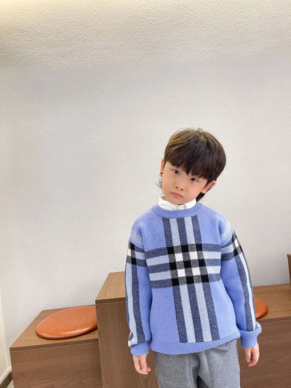 Winter Kids Girls Boys Knitting Sweater Autumn Baby Boy O-neck Pullovers Sweaters Children's Warm Clothes Outerwear